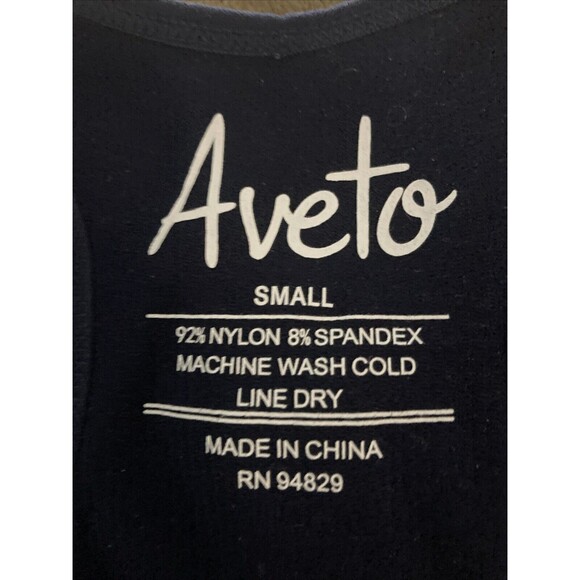 AVETO Juniors' Racerback Tank Top Size Small Cropped Navy Blue Ribbed NWOT - Picture 5 of 8